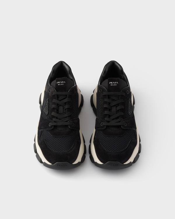 Mesh fabric and suede sneakers - Black Mesh fabric and suede sneakers - Black