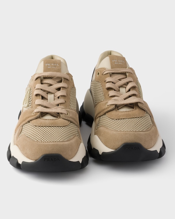 Sneaker aus Netzgewebe und Veloursleder - Wüstenbeige Sneaker aus Netzgewebe und Veloursleder - Wüstenbeige