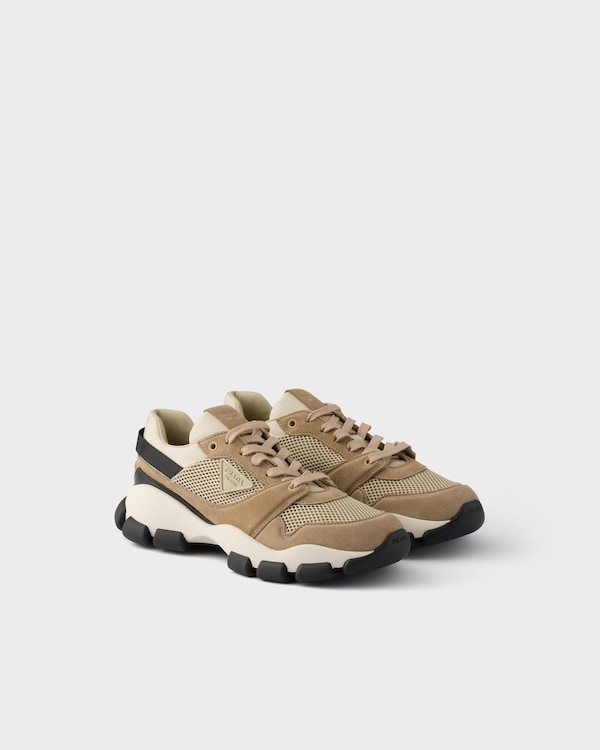 Sneaker aus Netzgewebe und Veloursleder - Wüstenbeige Sneaker aus Netzgewebe und Veloursleder - Wüstenbeige