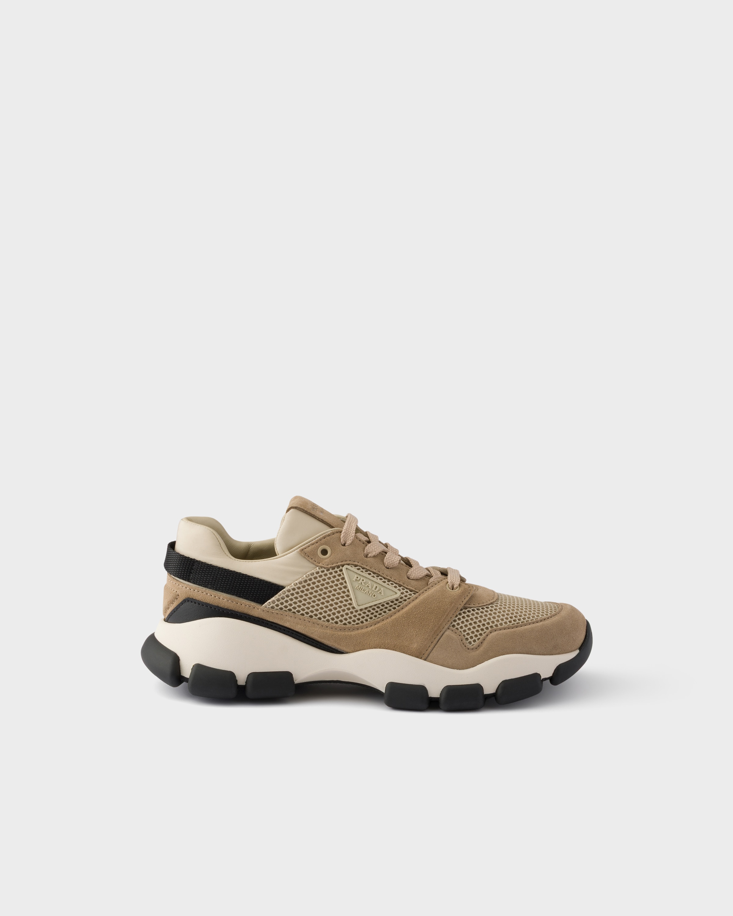 Prada Mesh fabric and suede sneakers