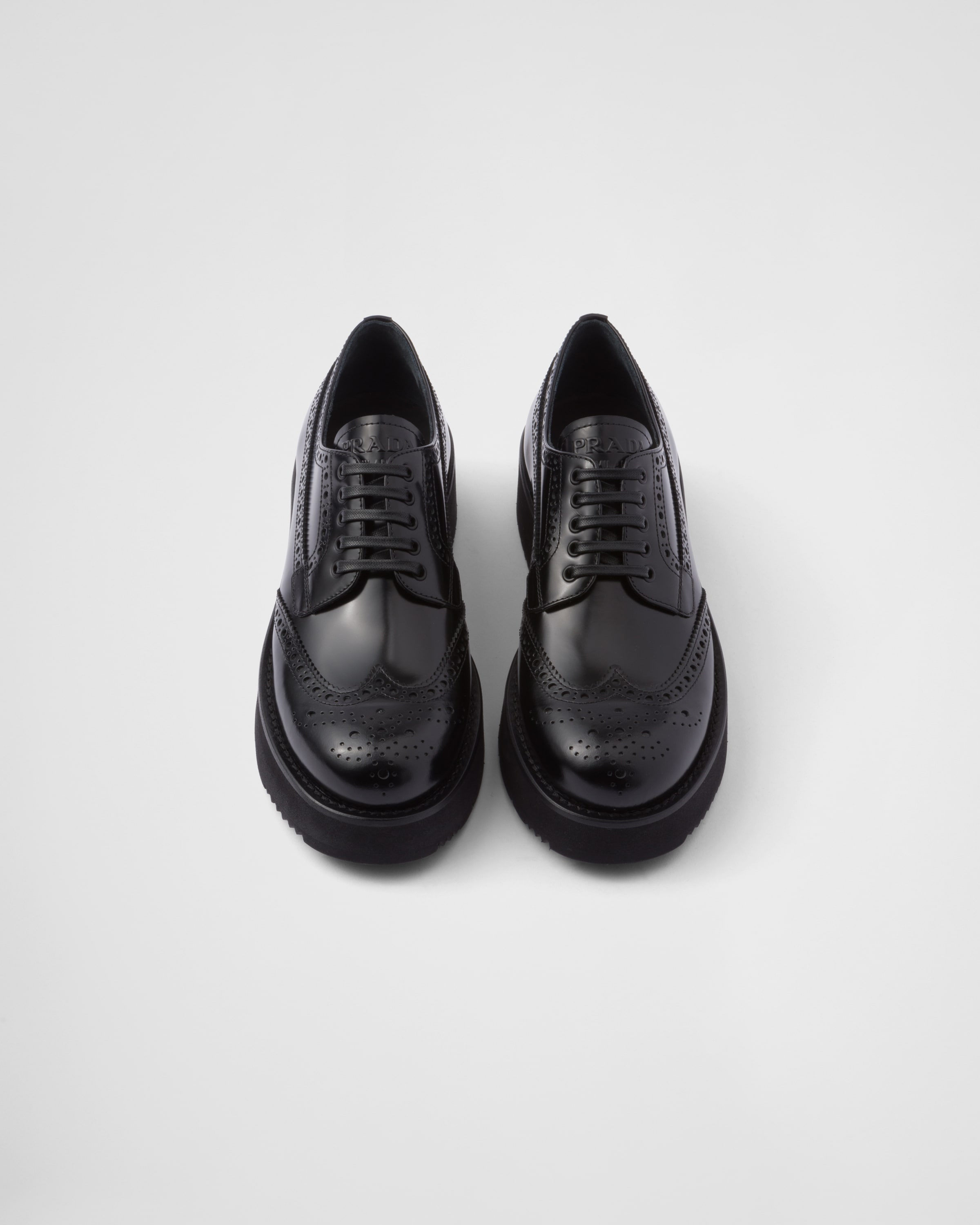 Prada brushed leather derby shoes best sale