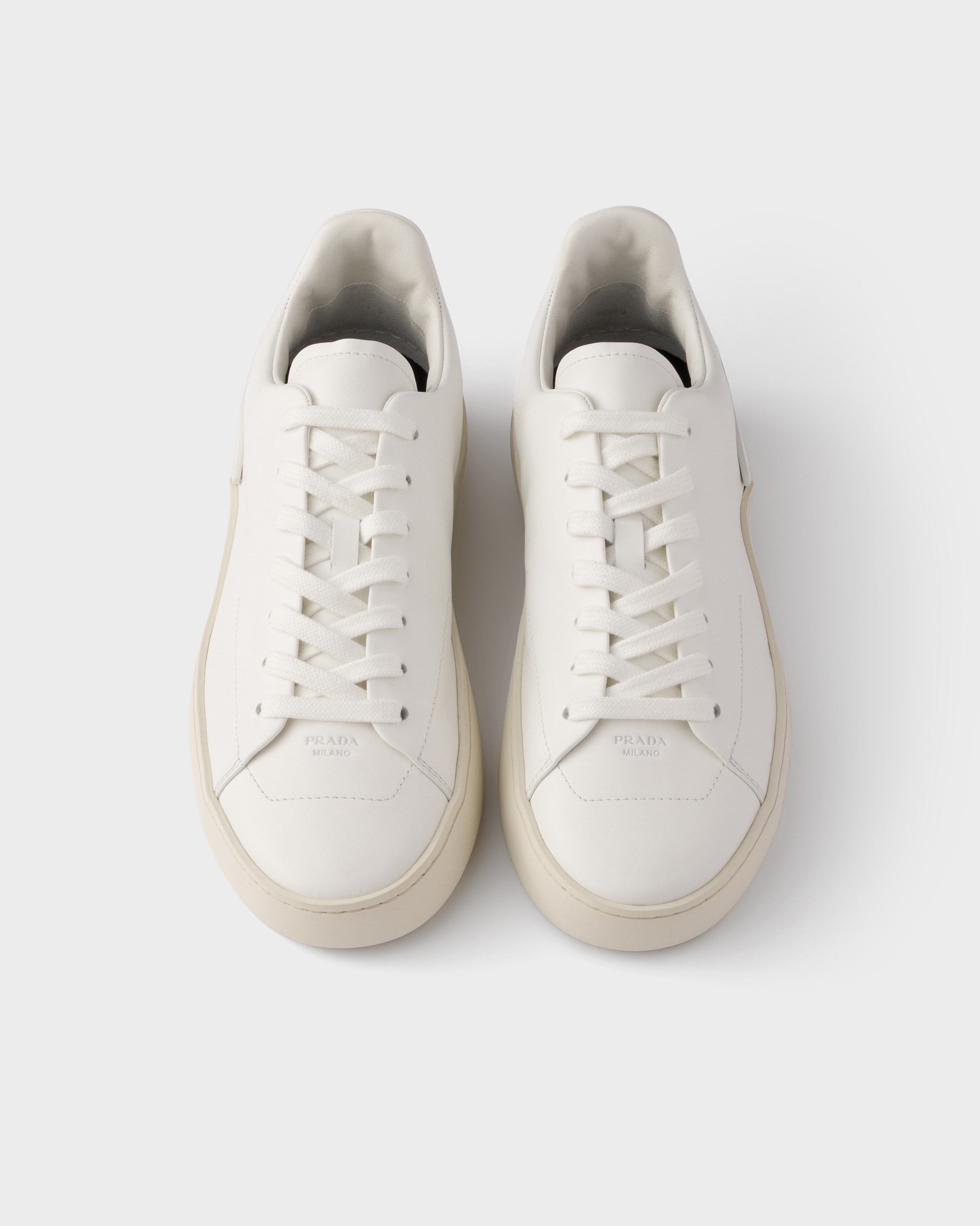 White Court leather sneakers | PRADA - United States
