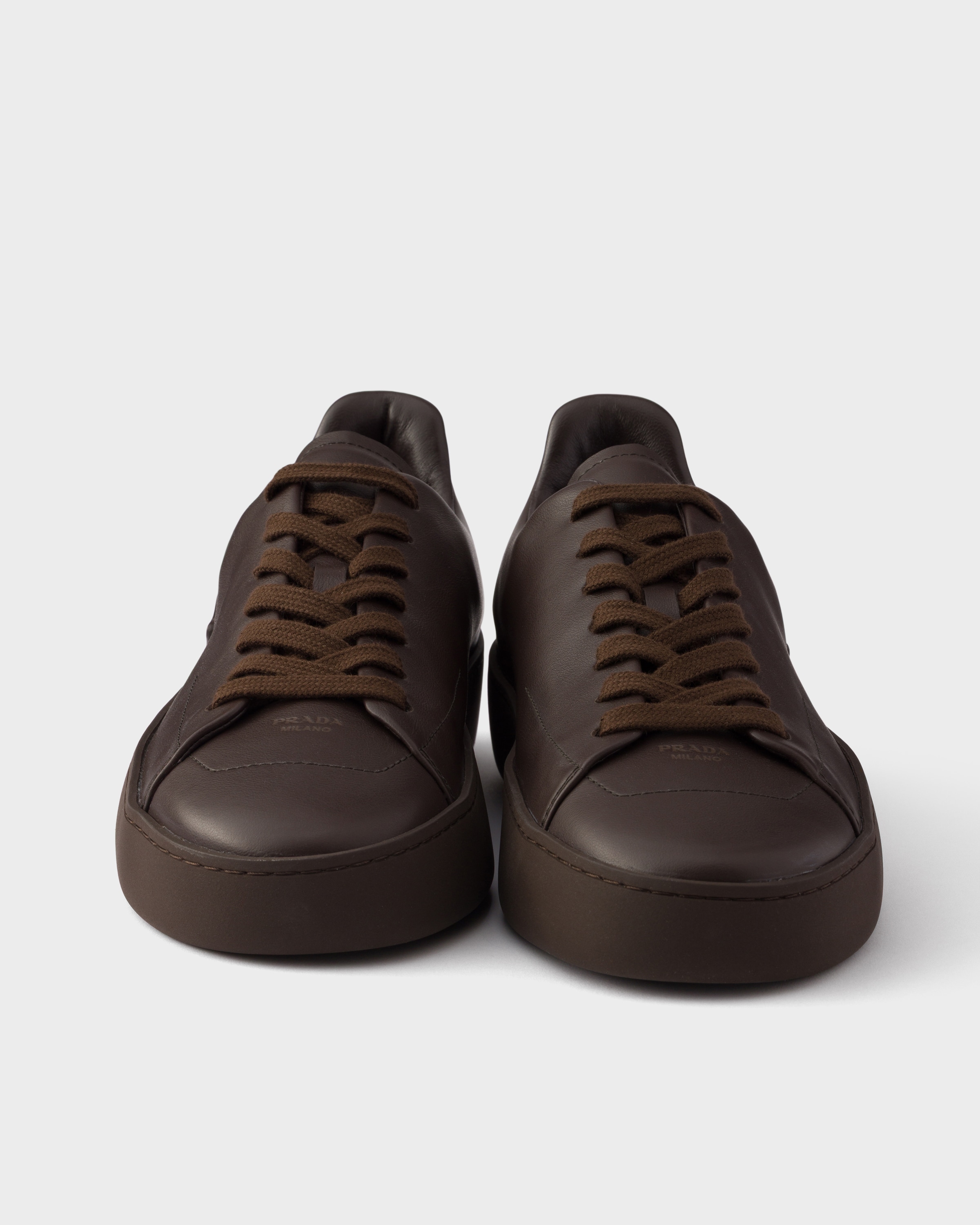 Coffee Court leather sneakers | PRADA - United States