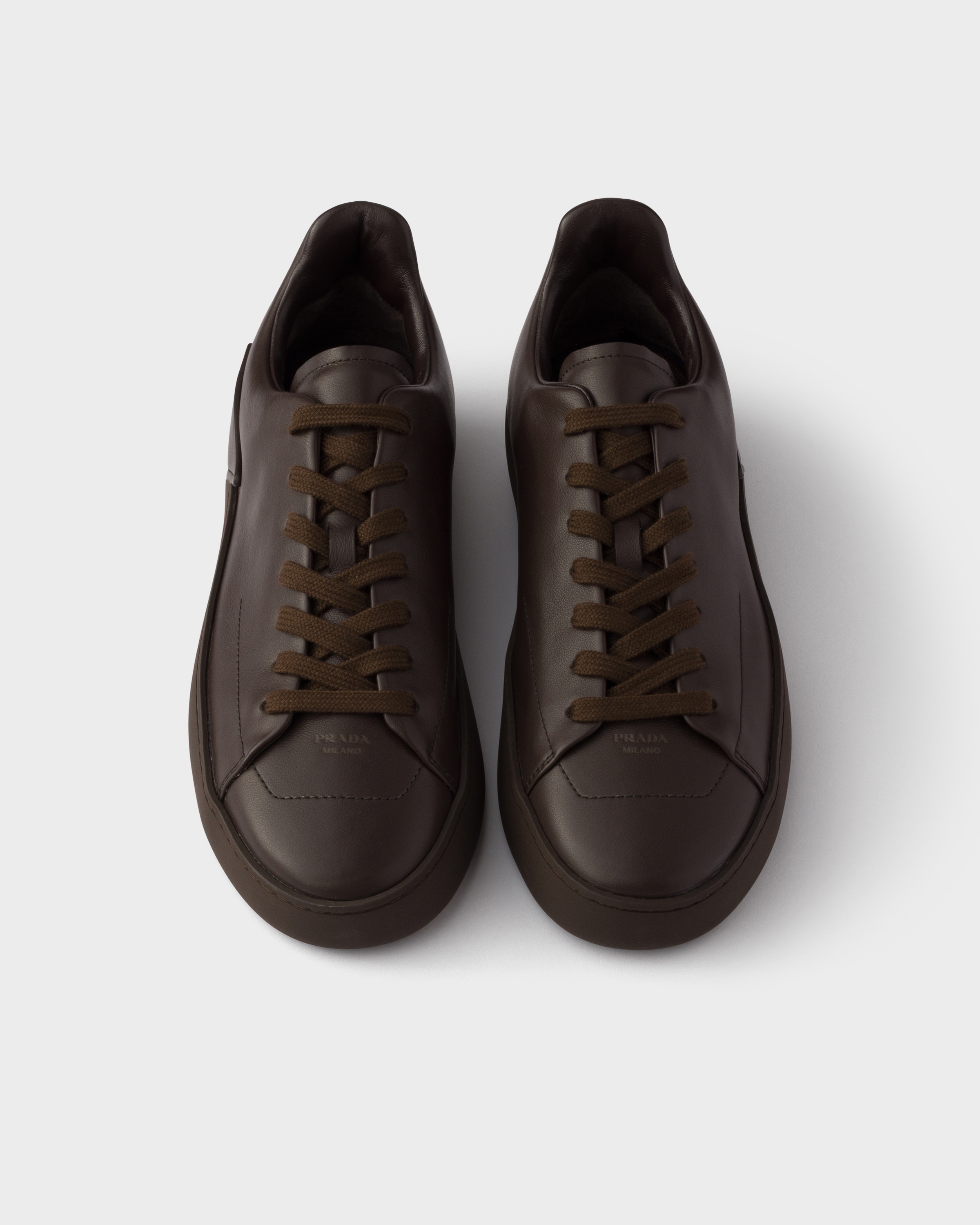 Coffee Court leather sneakers | PRADA - United States