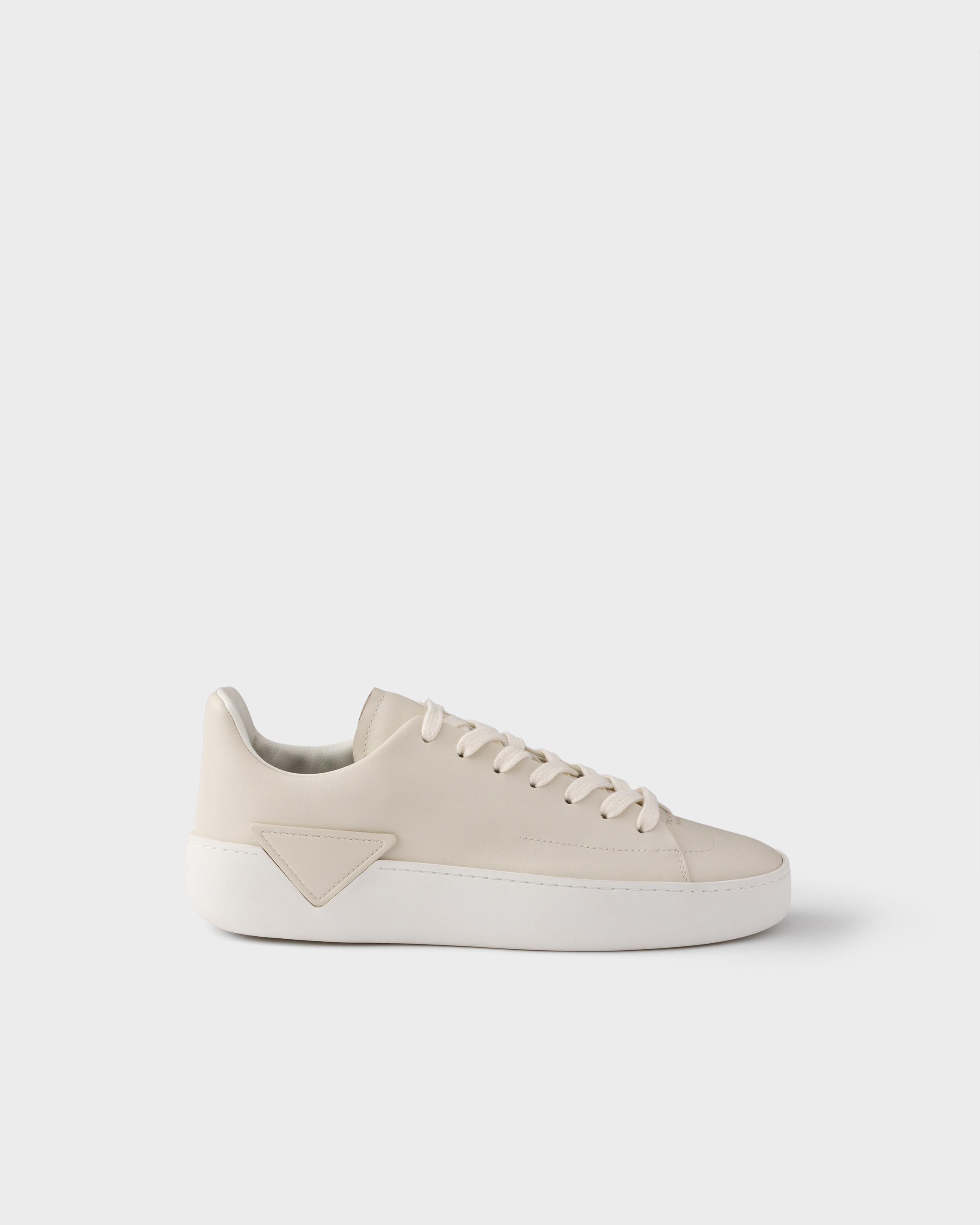 PRADA ホワイト スニーカー Chalk White Court leather sneakers | PRADA - United States