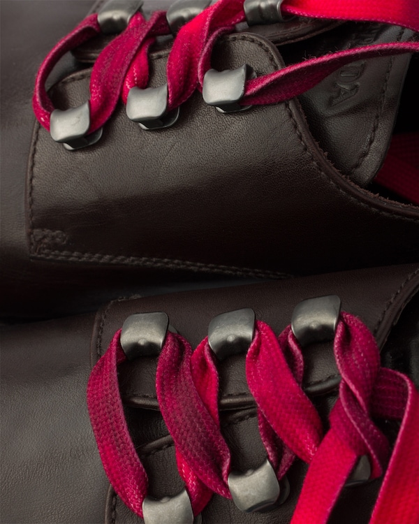 Antiqued leather lace-up shoes - Dark Brown Antiqued leather lace-up shoes - Dark Brown