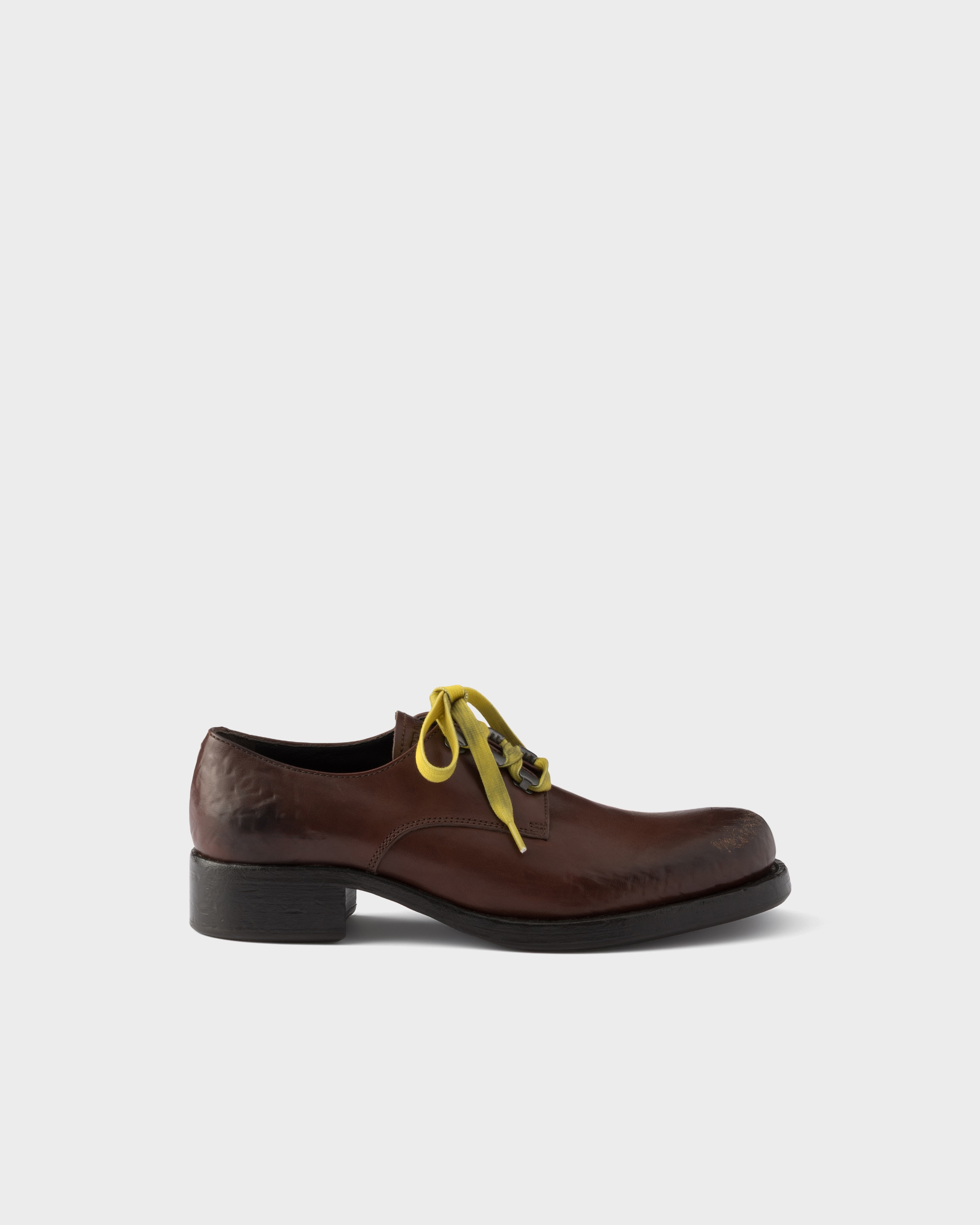 Prada Antiqued leather lace-up shoes