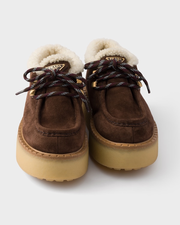 Shearling lined suede booties - Dark Brown Shearling lined suede booties - Dark Brown