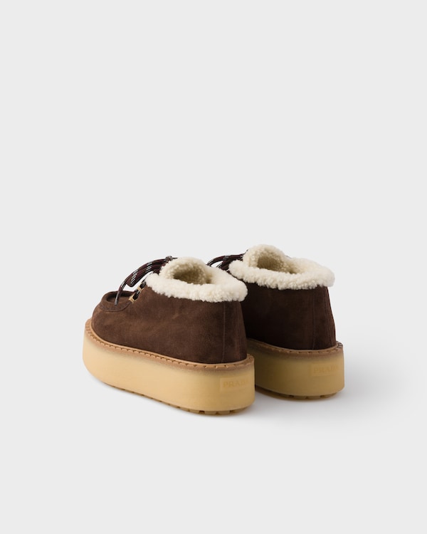 Shearling lined suede booties - Dark Brown Shearling lined suede booties - Dark Brown