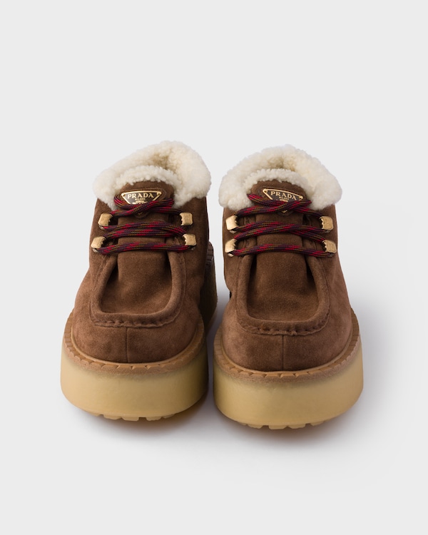 Shearling lined suede booties - Cocoa Brown Shearling lined suede booties - Cocoa Brown