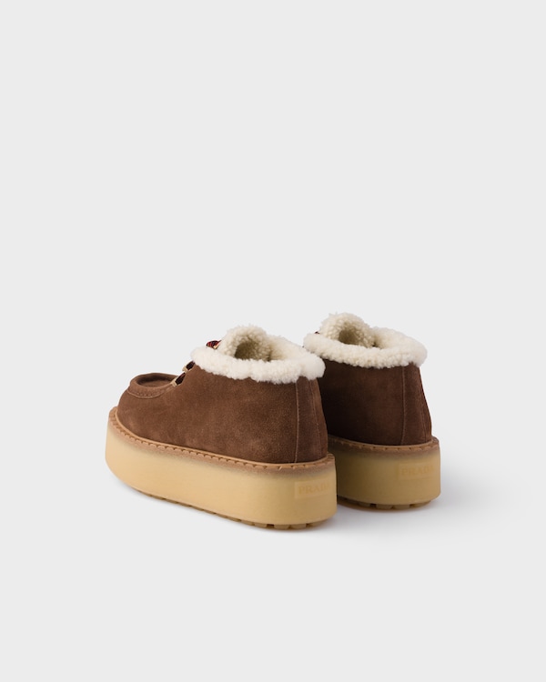 Shearling lined suede booties - Cocoa Brown Shearling lined suede booties - Cocoa Brown