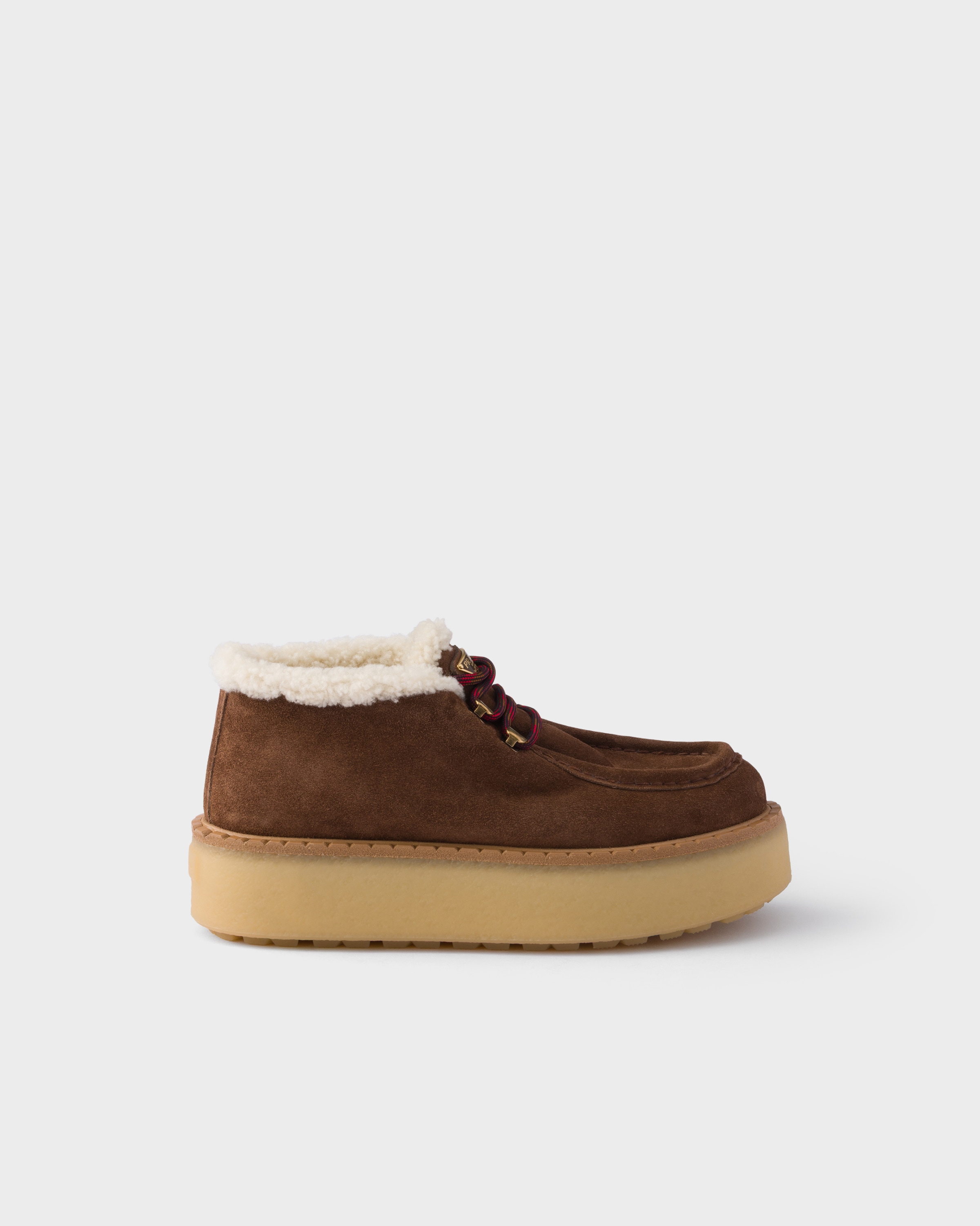 Prada Shearling lined suede booties