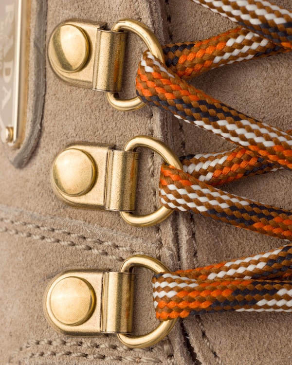 Shearling-lined suede booties - Desert Beige Shearling-lined suede booties - Desert Beige