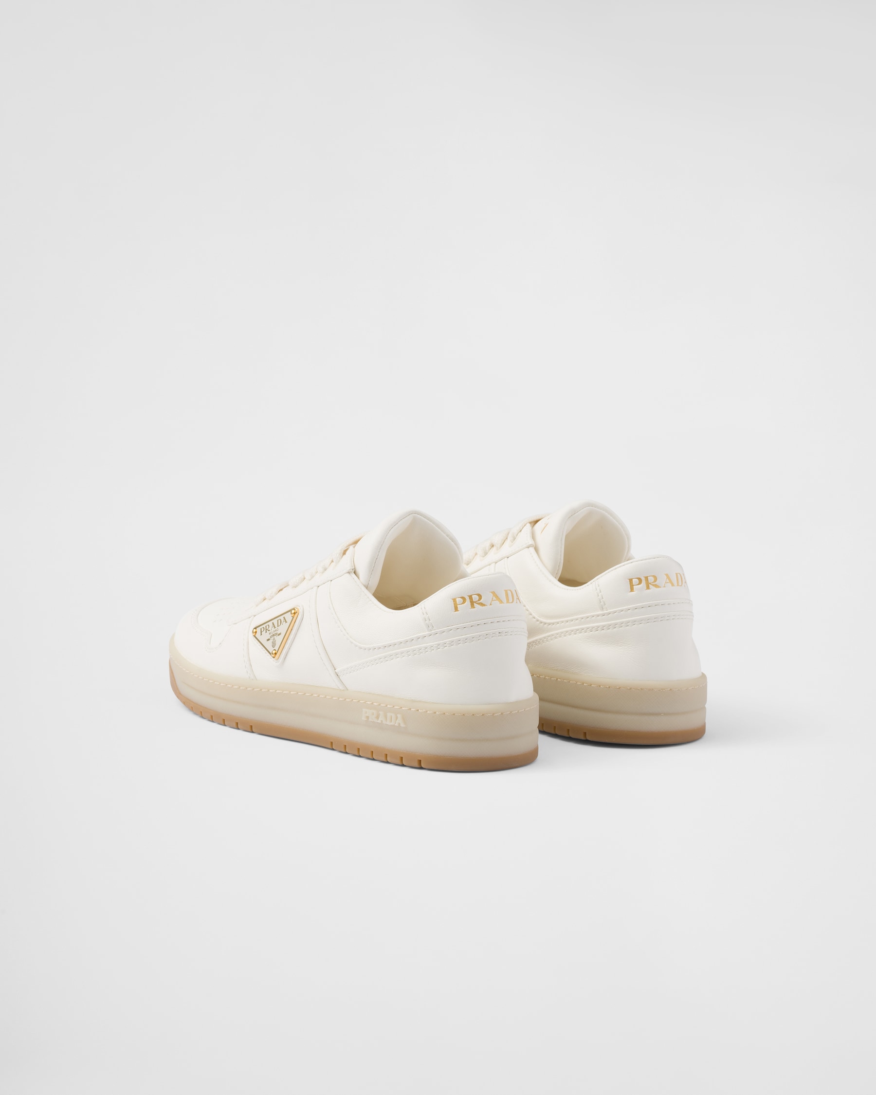PRA DOWNTOWN NAPPA SNEAKERS WHITE AND COBALT CALFSKIN