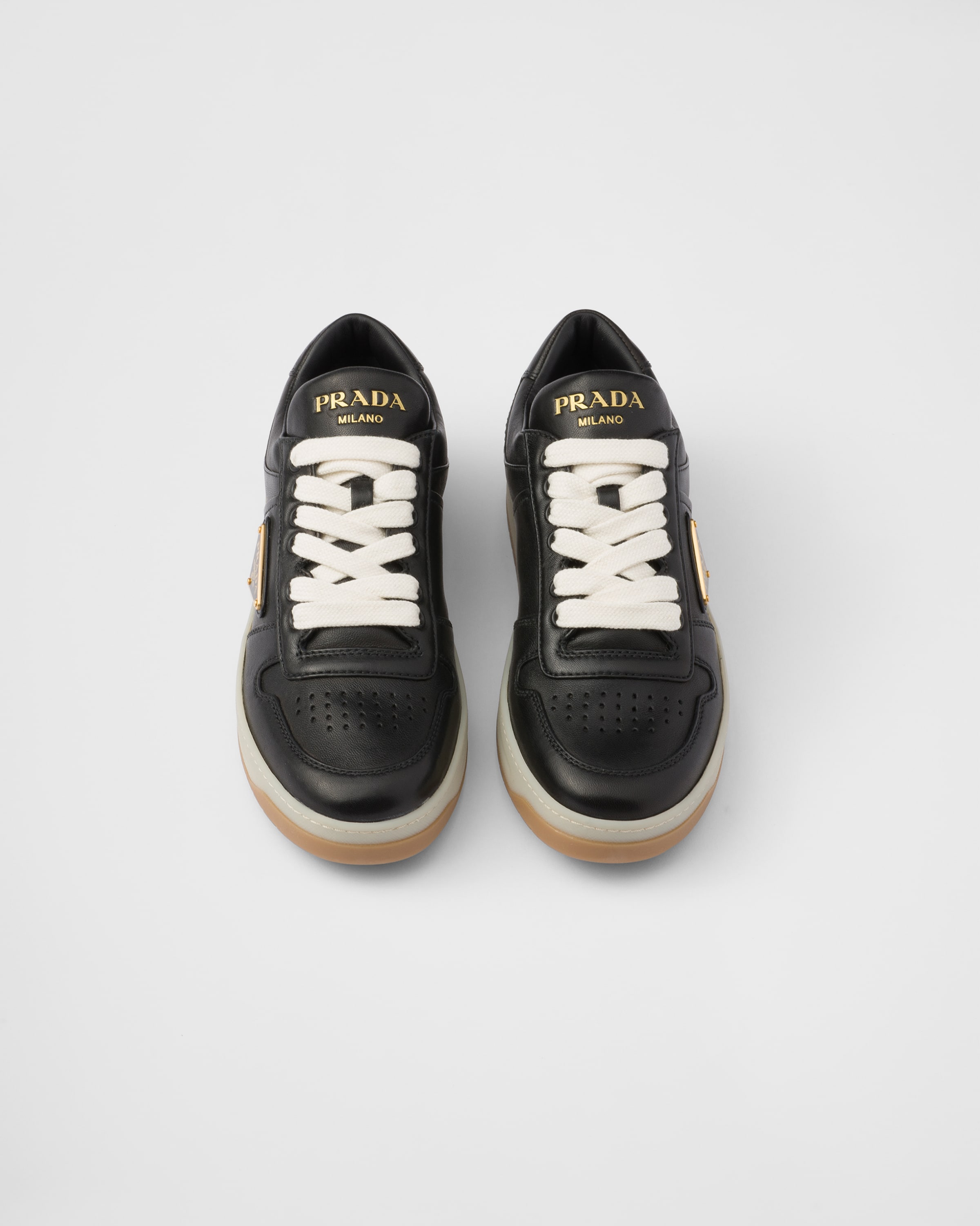 Black Downtown Nappa Leather Sneakers PRADA