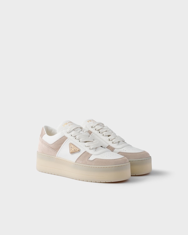 Downtown Bold Re-Nylon and suede sneakers - White/Water Lily Downtown Bold Re-Nylon and suede sneakers - White/Water Lily