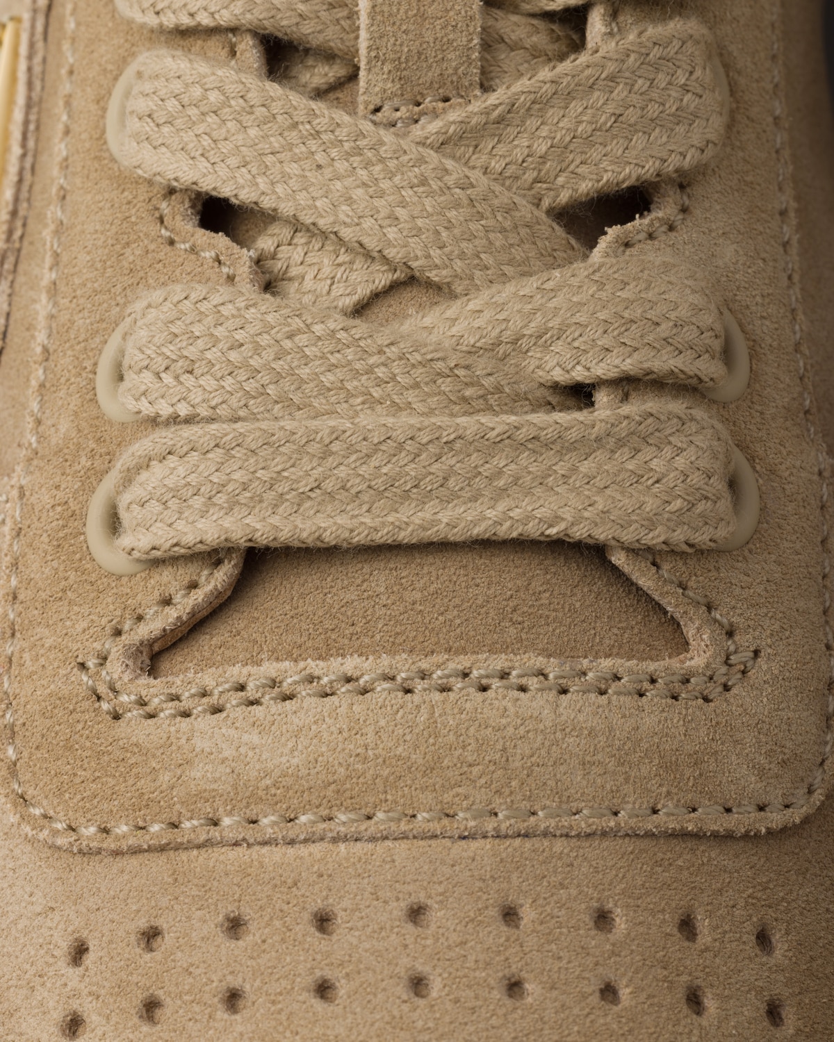 Ecru Downtown Suede Sneakers | PRADA