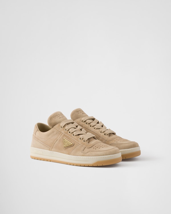 Cinnamon Trail faded suede sneakers | PRADA