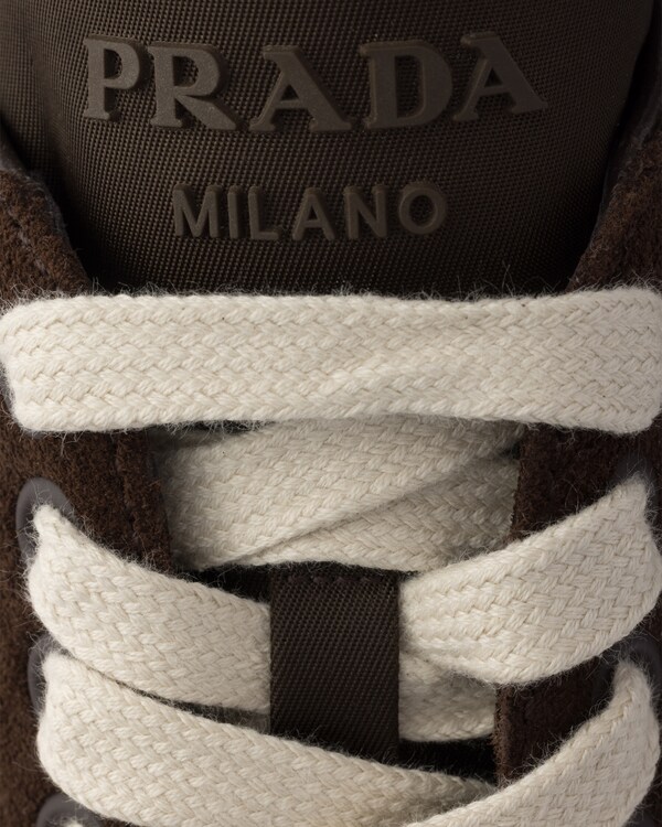 Baskets Downtown Bold en Re-Nylon et en daim - Marron Foncé Baskets Downtown Bold en Re-Nylon et en daim - Marron Foncé