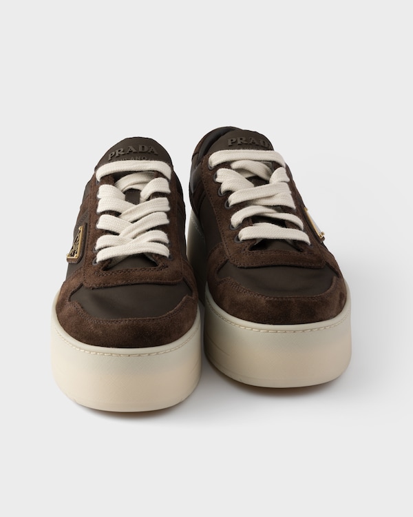 Baskets Downtown Bold en Re-Nylon et en daim - Marron Foncé Baskets Downtown Bold en Re-Nylon et en daim - Marron Foncé