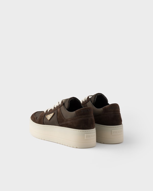Baskets Downtown Bold en Re-Nylon et en daim - Marron Foncé Baskets Downtown Bold en Re-Nylon et en daim - Marron Foncé