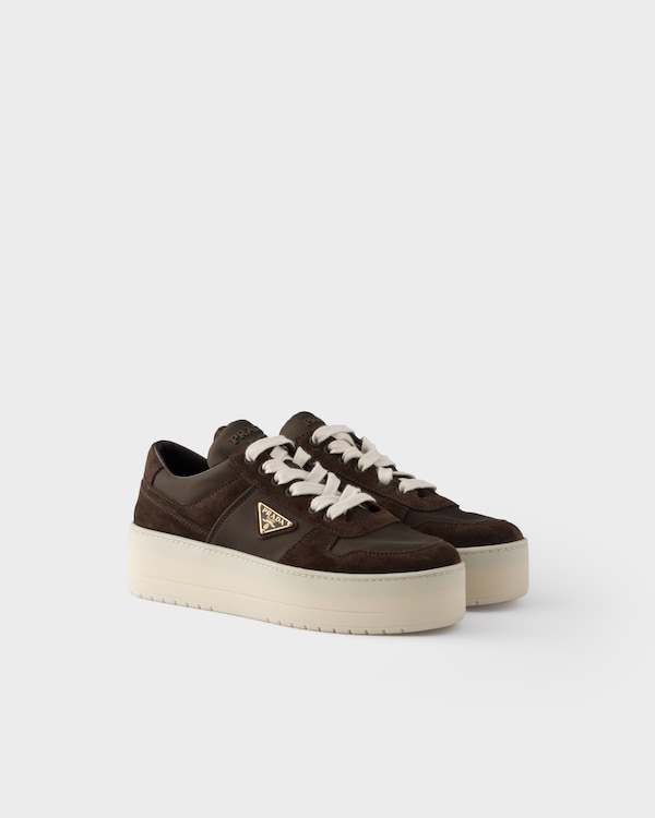 Baskets Downtown Bold en Re-Nylon et en daim - Marron Foncé Baskets Downtown Bold en Re-Nylon et en daim - Marron Foncé