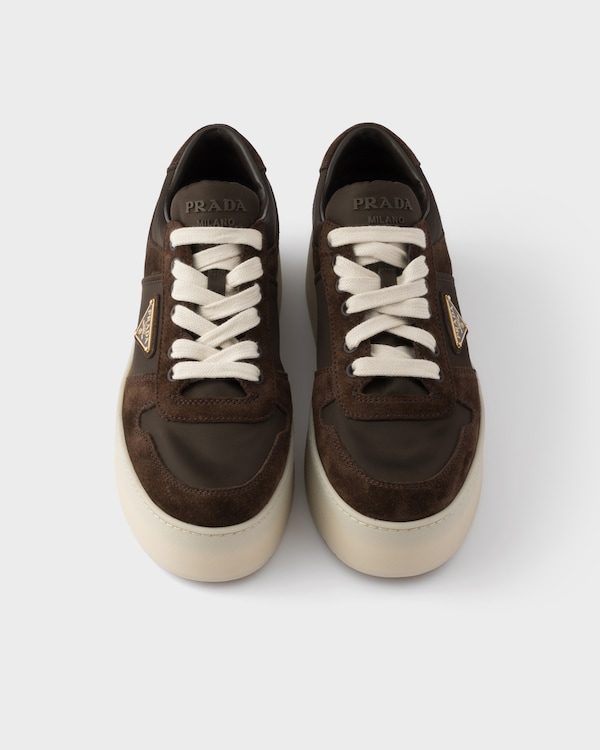 Baskets Downtown Bold en Re-Nylon et en daim - Marron Foncé Baskets Downtown Bold en Re-Nylon et en daim - Marron Foncé