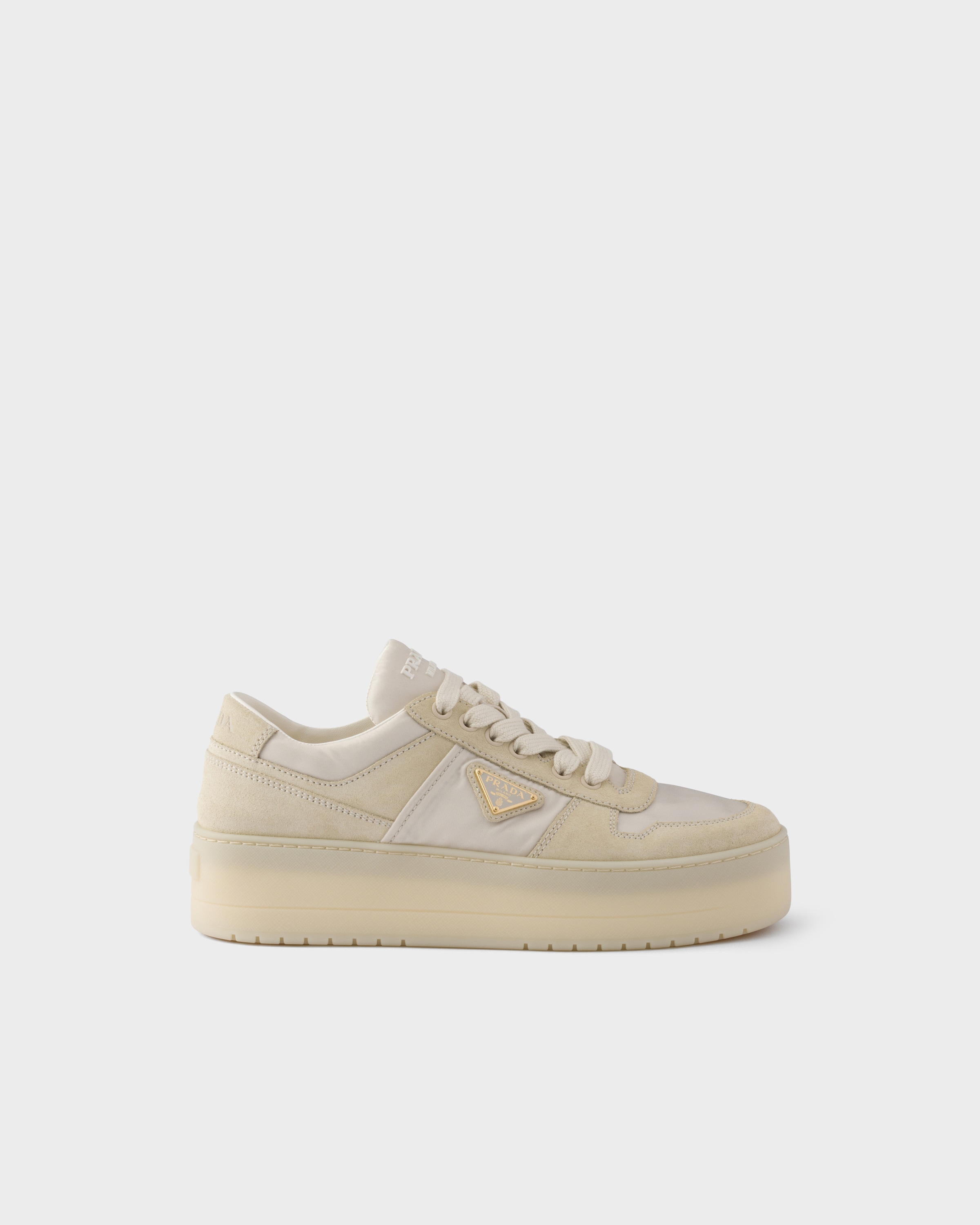 Prada Downtown Bold Re-Nylon and suede sneakers