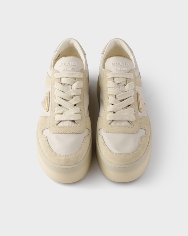 Downtown Bold Re-Nylon and suede sneakers - Ivory Downtown Bold Re-Nylon and suede sneakers - Ivory
