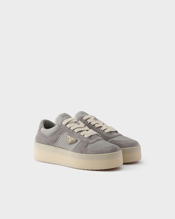 Downtown Bold Re-Nylon and suede sneakers - Granite Gray Downtown Bold Re-Nylon and suede sneakers - Granite Gray