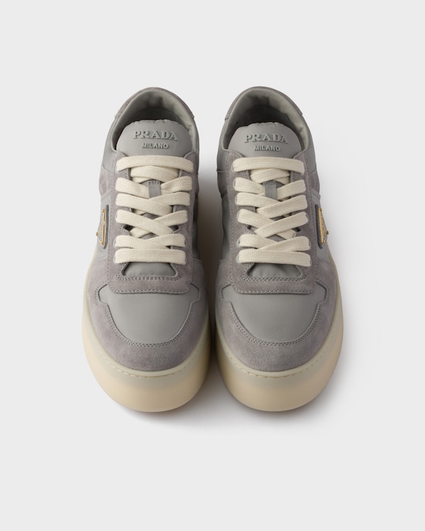 Downtown Bold Re-Nylon and suede sneakers - Granite Gray Downtown Bold Re-Nylon and suede sneakers - Granite Gray