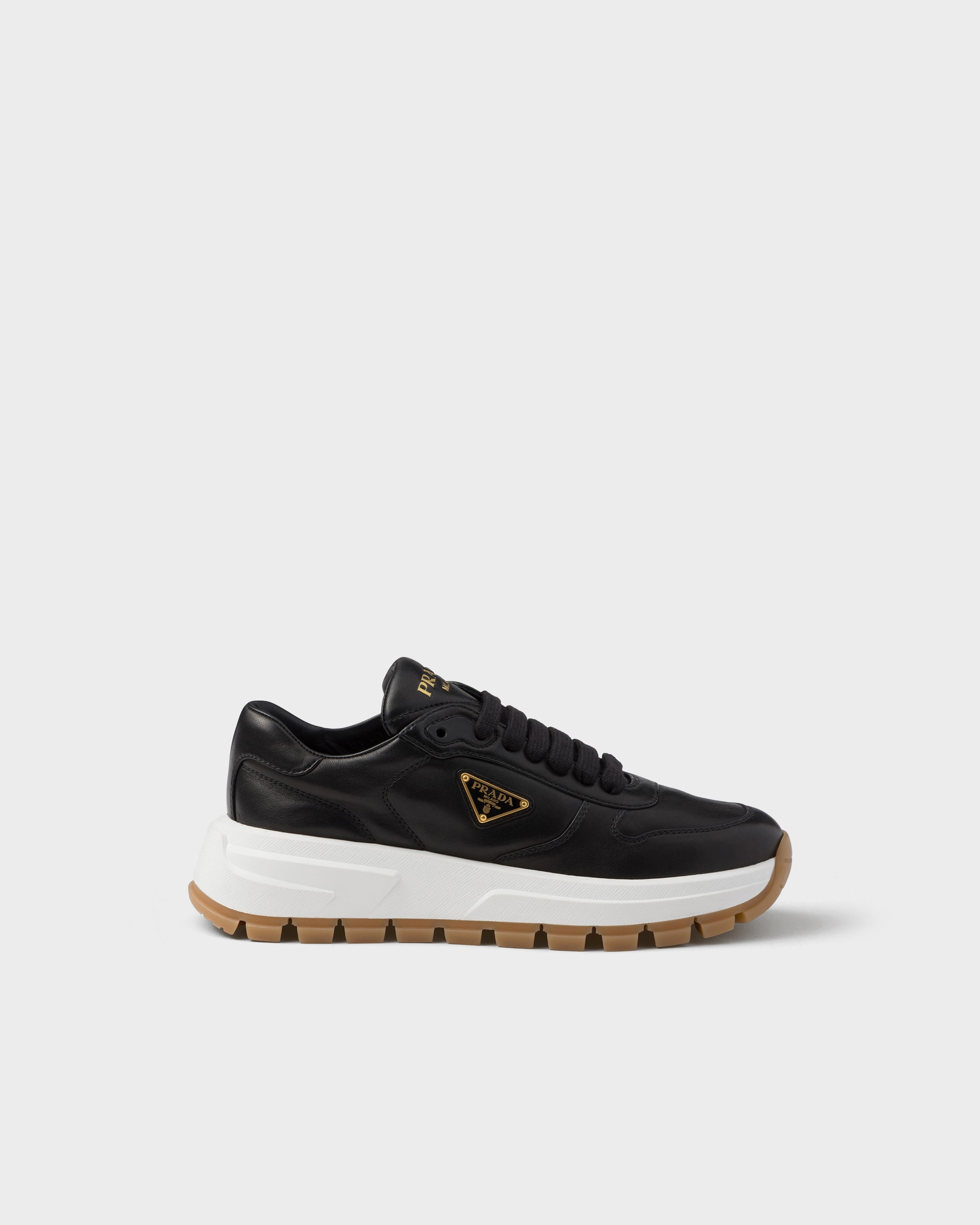 Black Prax 01 leather sneakers | PRADA - United States