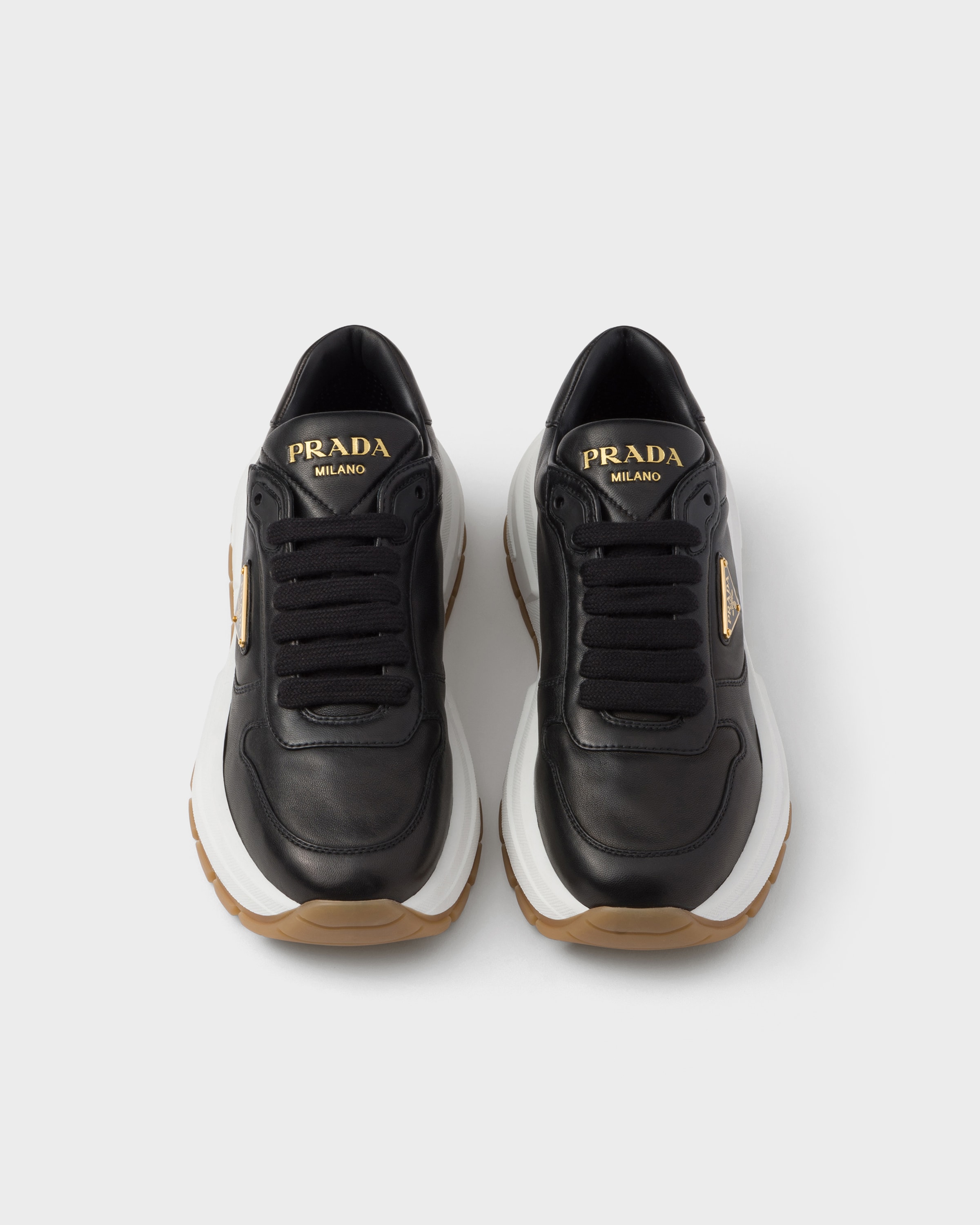 Black Prax 01 Leather Sneakers | PRADA - United States