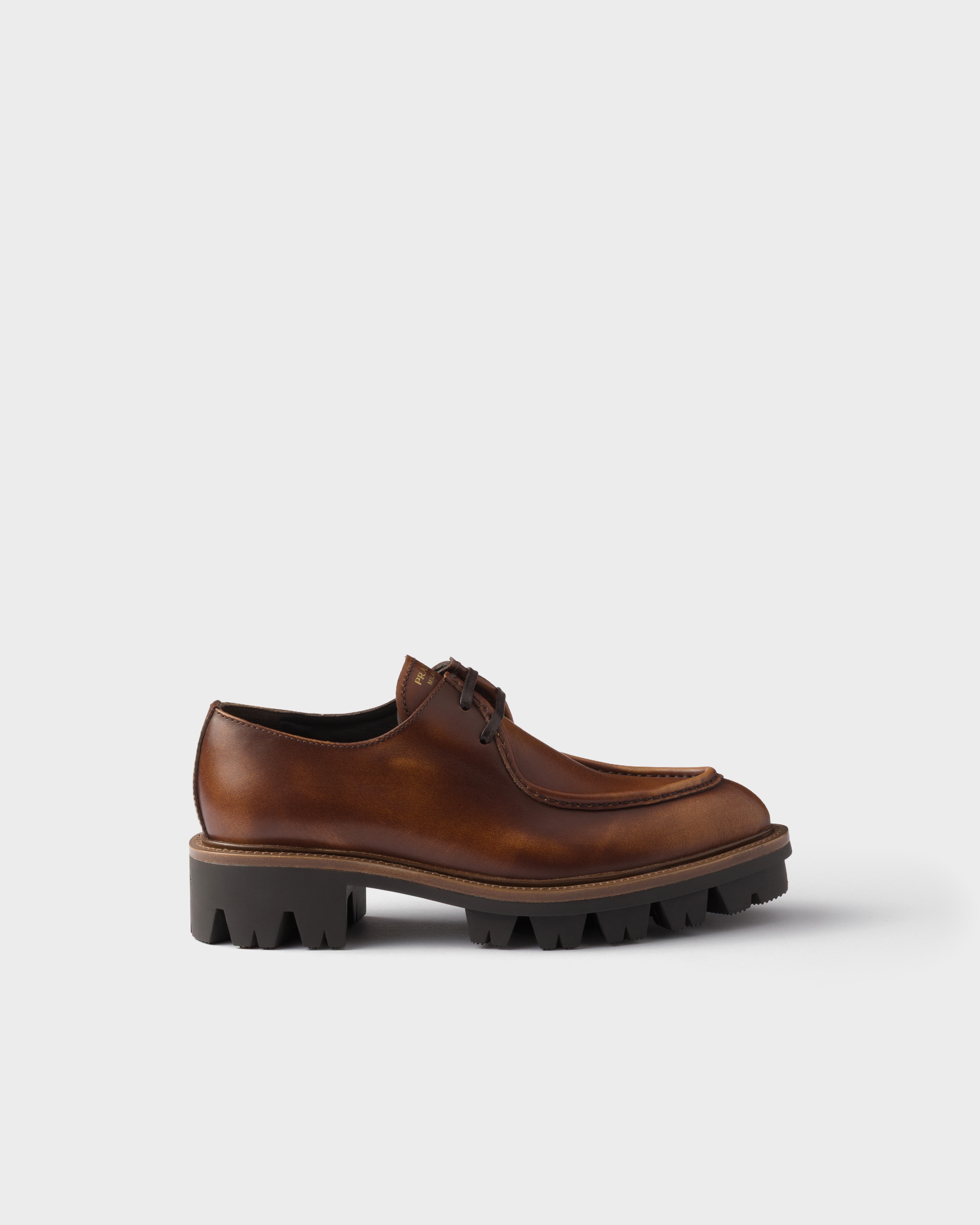 PRADA 23AW オペークブラッシュドレザー レースアップ シューズ