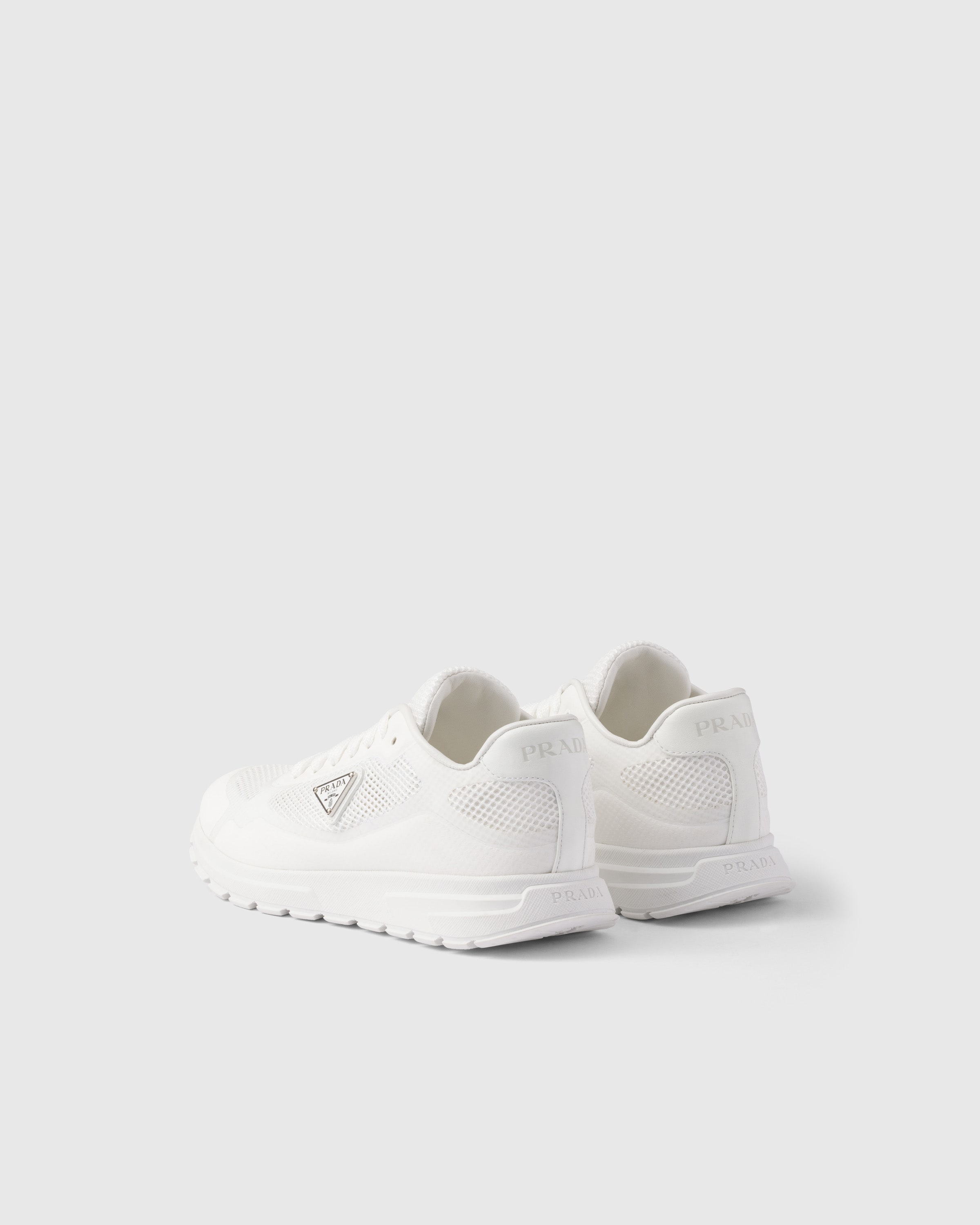 Prada Prax 2.0 Fabric And Mesh Sneakers In White