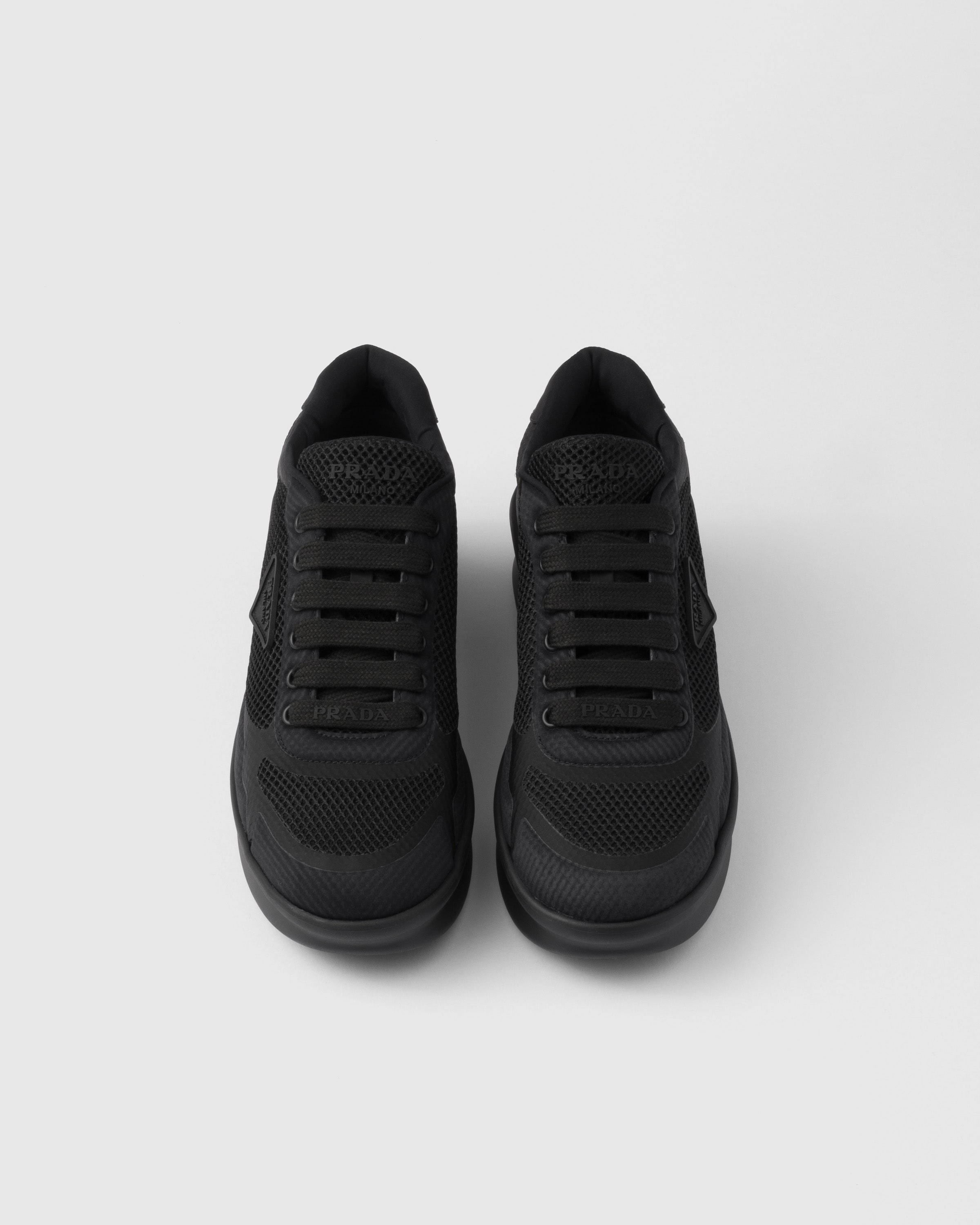 PRADA RE-NYLON AND MESH FABRIC SNEAKERS