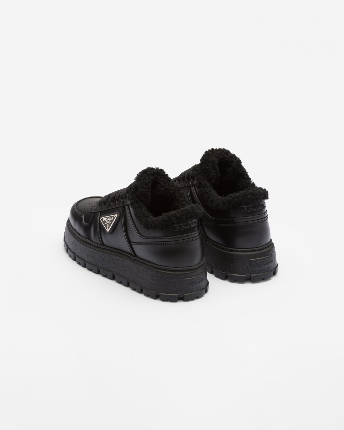 Prada Black Leather Sneakers