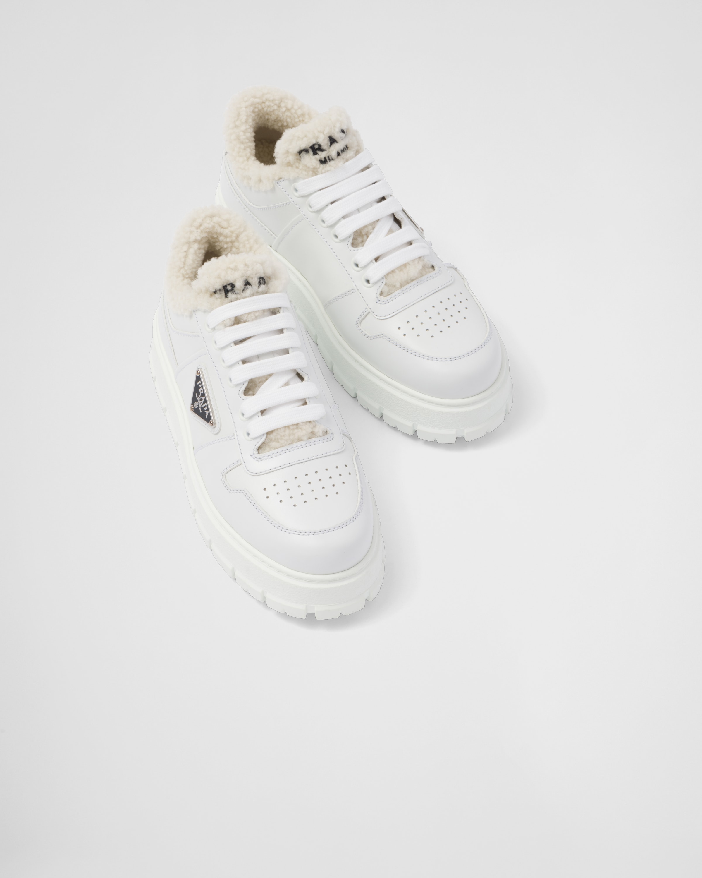 prada leather sneakers womens