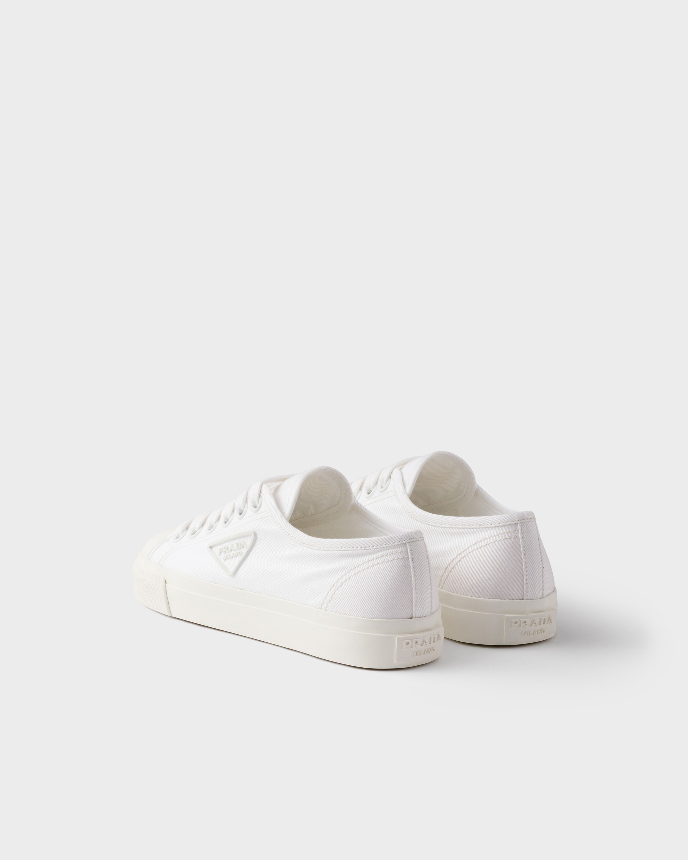 Prada Naplak Leather Sneakers In Weiss