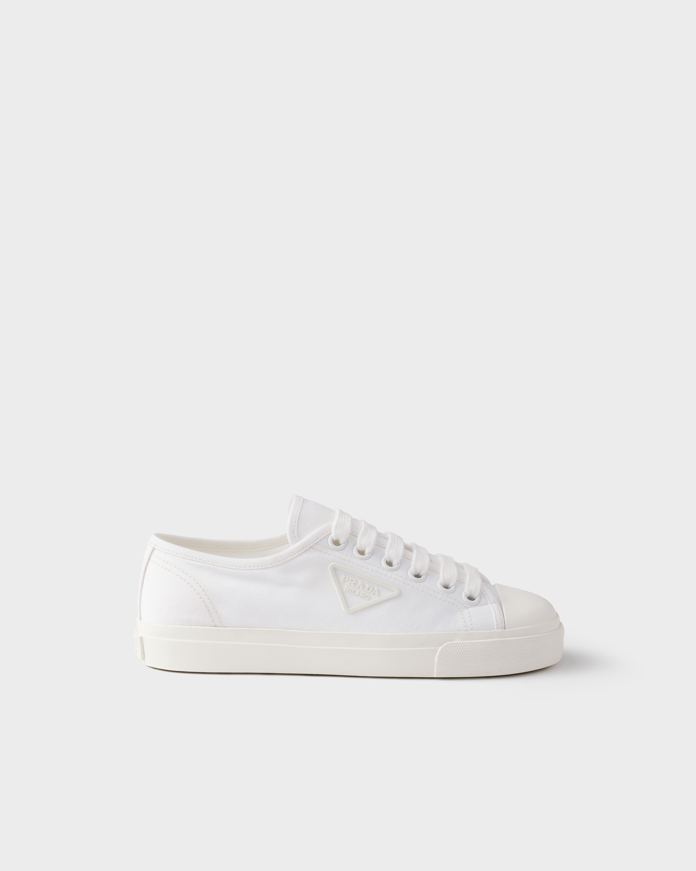 Prada Naplak Leather Sneakers In Weiss