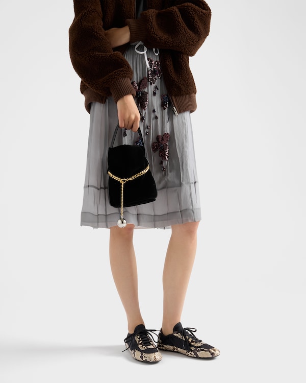 Sneaker aus Re-Nylon und bedrucktem Ayers-Leder - Schwarz/Steingrau Sneaker aus Re-Nylon und bedrucktem Ayers-Leder - Schwarz/Steingrau