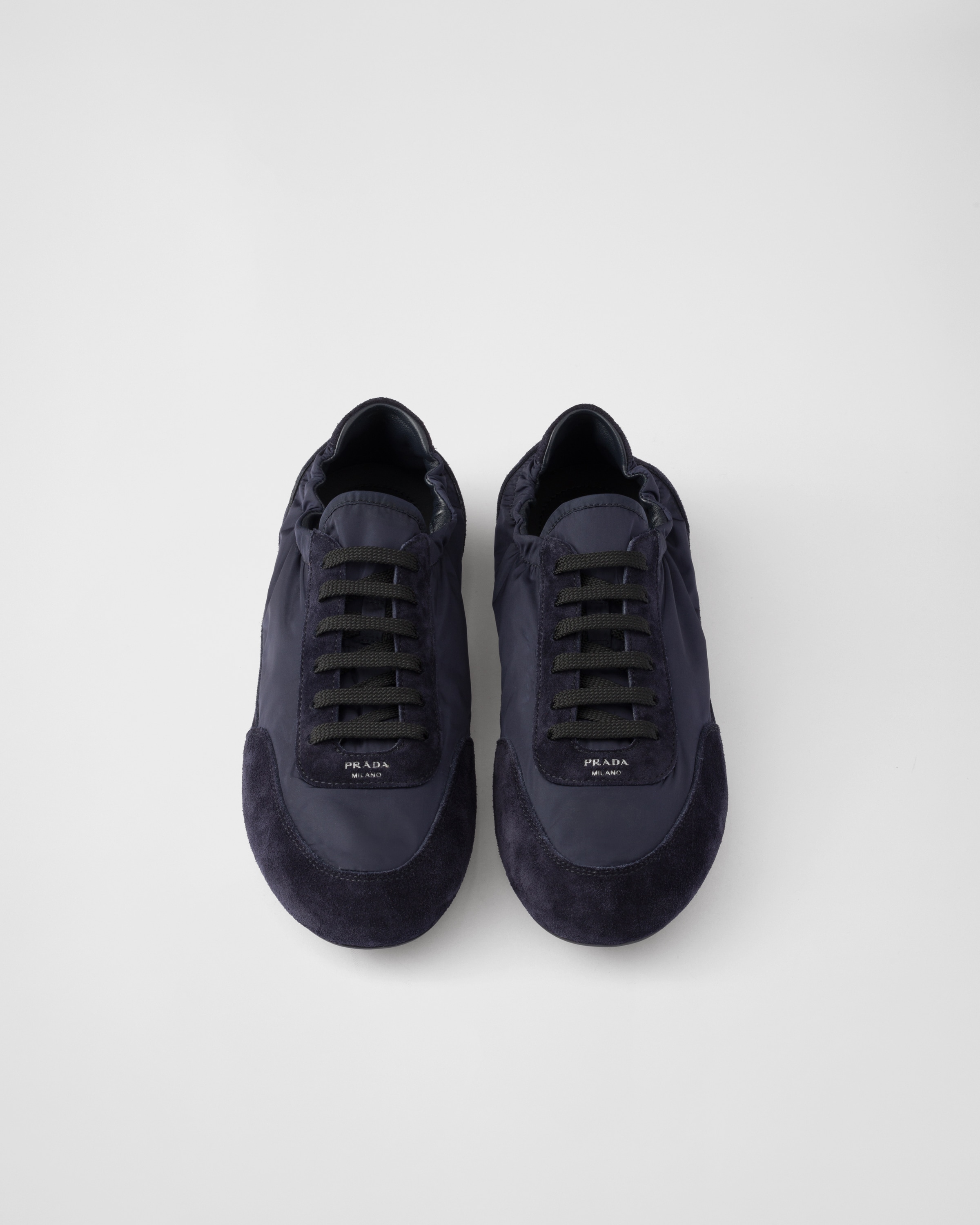 PRADA COLLAPSE RE-NYLON AND SUEDE SNEAKERS