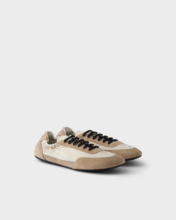 Collapse Re-Nylon and suede sneakers - Ivory/Desert Collapse Re-Nylon and suede sneakers - Ivory/Desert