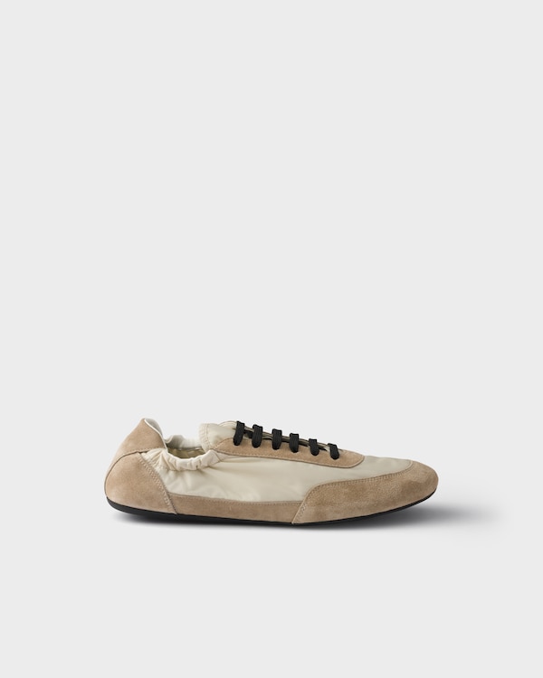 Collapse Re-Nylon and suede sneakers - Ivory/Desert Collapse Re-Nylon and suede sneakers - Ivory/Desert
