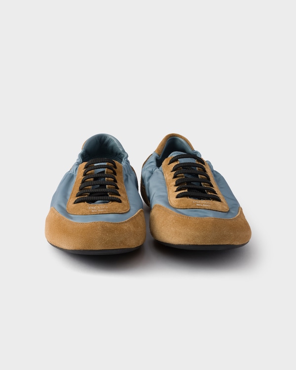 Collapse Re-Nylon and suede sneakers - Astral Blue/Cinnamon Collapse Re-Nylon and suede sneakers - Astral Blue/Cinnamon