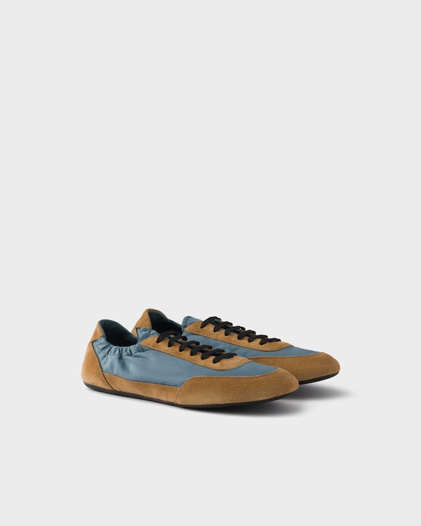 Collapse Re-Nylon and suede sneakers - Astral Blue/Cinnamon Collapse Re-Nylon and suede sneakers - Astral Blue/Cinnamon