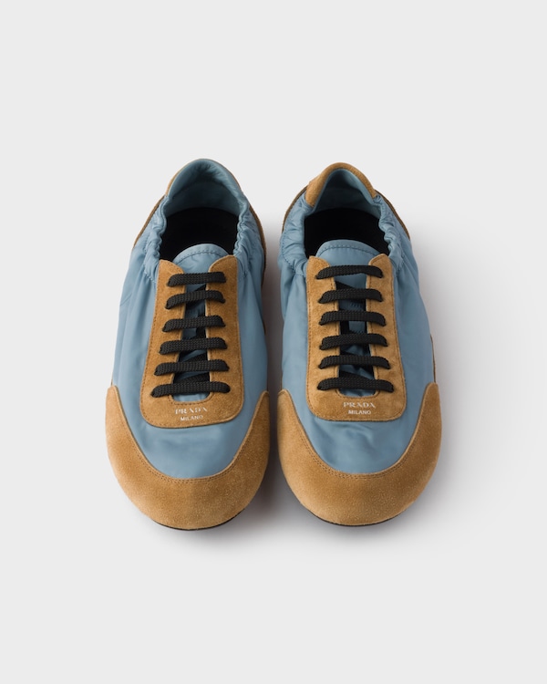 Collapse Re-Nylon and suede sneakers - Astral Blue/Cinnamon Collapse Re-Nylon and suede sneakers - Astral Blue/Cinnamon