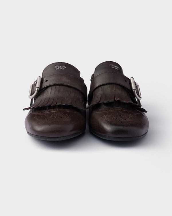 Shuffle leather shoes with buckle Shuffle leather shoes with buckle