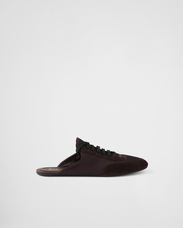 Collapse Re-Nylon and suede mules Collapse Re-Nylon and suede mules