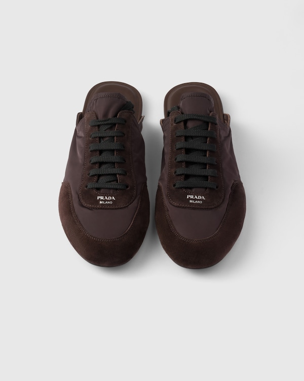 Collapse Re-Nylon and suede mules Collapse Re-Nylon and suede mules